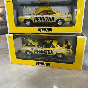 Pennzoil Yellow Die-Cast Car Model- set of 2